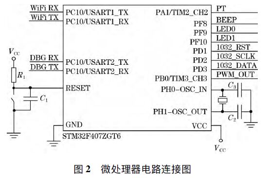 圖2 微處理器電路連接圖 浪涌保護器溫度控制系統(tǒng)的設(shè)計
