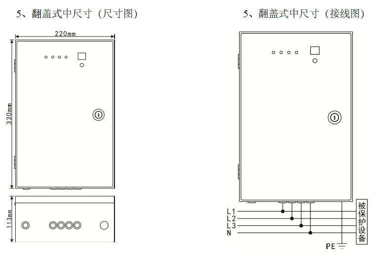 二三級電源避雷箱（T2類、箱式結構、帶雷電計數狀態指示）